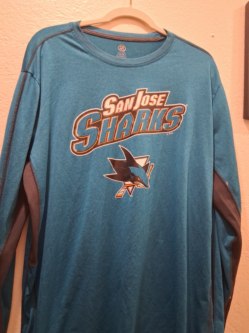 NHL San Jose Sharks Teal Long-Sleeve Tee